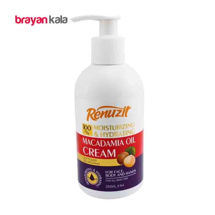 عکس اصلی کرم آبرسان و مرطوب کننده 250 میلی لیتری رینوزیت مدل روغن ماکادمیا MACADAMIA OIL